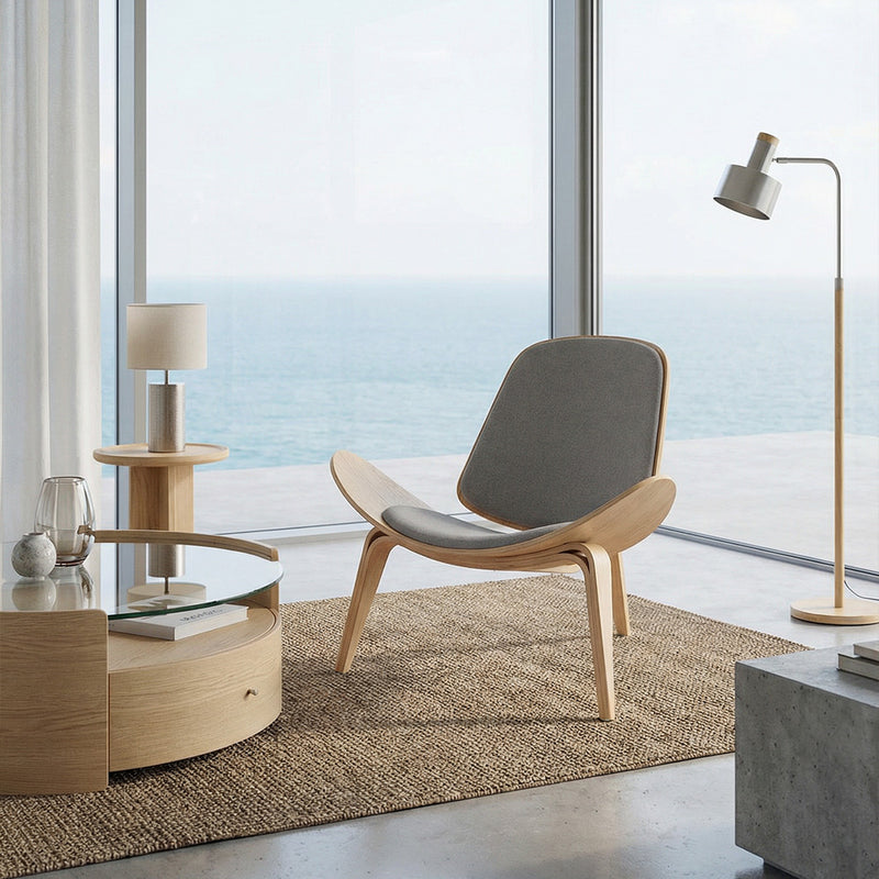 Designer armchair - Scandinavian armchair - Fabric upholstery - Lucy - gallery 2