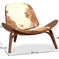 Fauteuil Design - Style Scandinave - Revêtu de Poney - Lucy