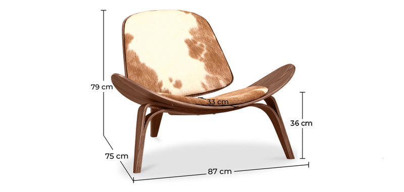 Fauteuil Design - Style Scandinave - Revêtu de Poney - Lucy