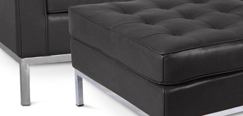 Fauteuil Konel avec pouf assorti - Similicuir