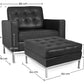Fauteuil Konel avec pouf assorti - Similicuir