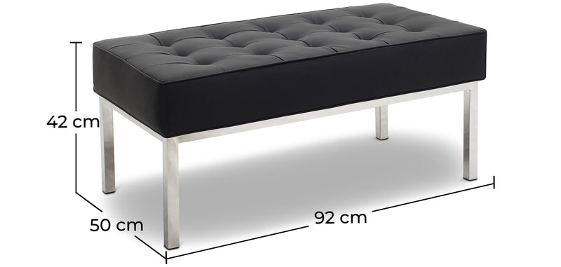 Banc Design - 2 places - Revêtement en cuir - Konel