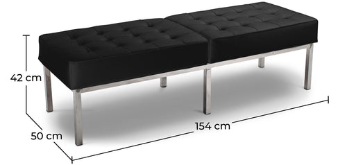 Bench Upholstered in Polyurethane - 3 Seats - Kannes