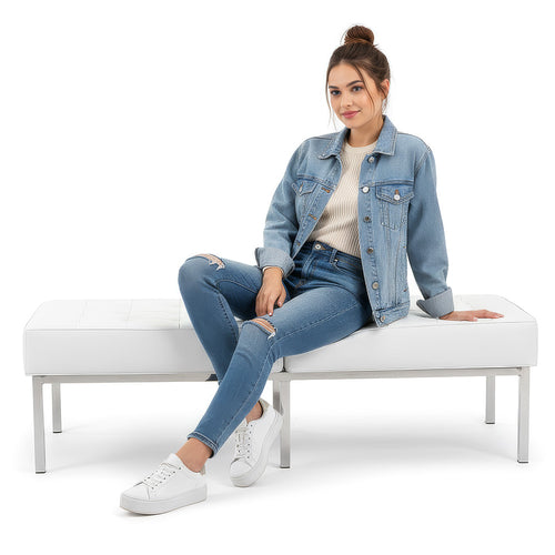Bench Upholstered in Polyurethane - 3 Seats - Kannes