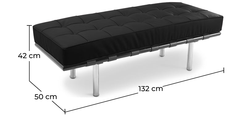 Banc rembourré en cuir - 2 places - Town