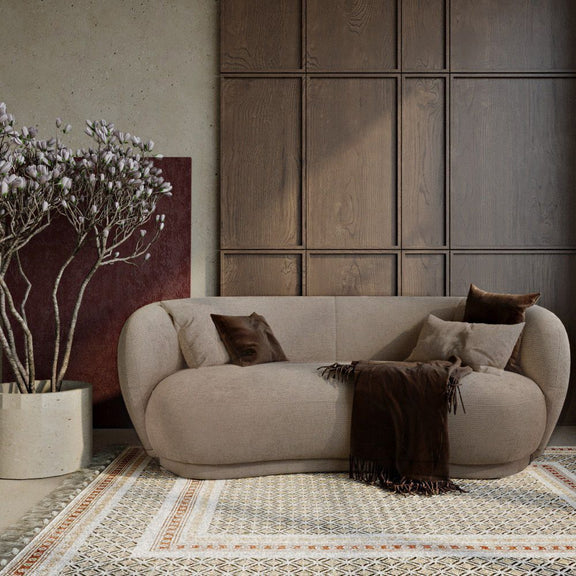 Curved Contemporary Style Design Sofa Upholstered in Chenille - 3 Seater - Curvy - gallery 3