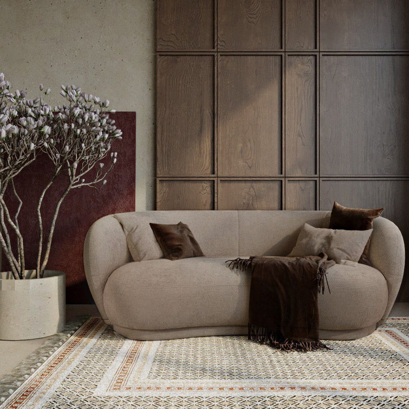 Curved Contemporary Style Design Sofa Upholstered in Chenille - 3 Seater - Curvy - gallery 3