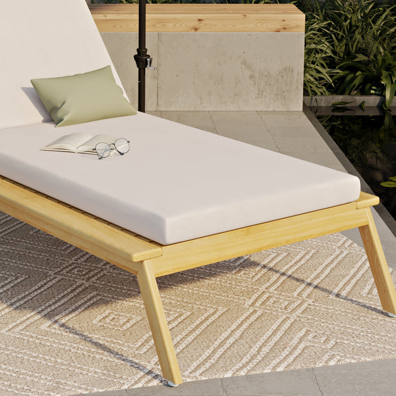 Teak Wood Sun Lounger with Cushion - Steela - gallery 4