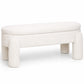 Bench With Storage Upholstered In Off-White Bouclé Fabric – Modern Seat For Living Room And Bedroom - Boreta
