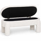Bench With Storage Upholstered In Off-White Bouclé Fabric – Modern Seat For Living Room And Bedroom - Boreta