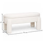 Bench With Storage Upholstered In Off-White Bouclé Fabric – Modern Seat For Living Room And Bedroom - Boreta