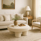 Designer Ottoman In White Bouclé – Modern Coffee Table - Sera