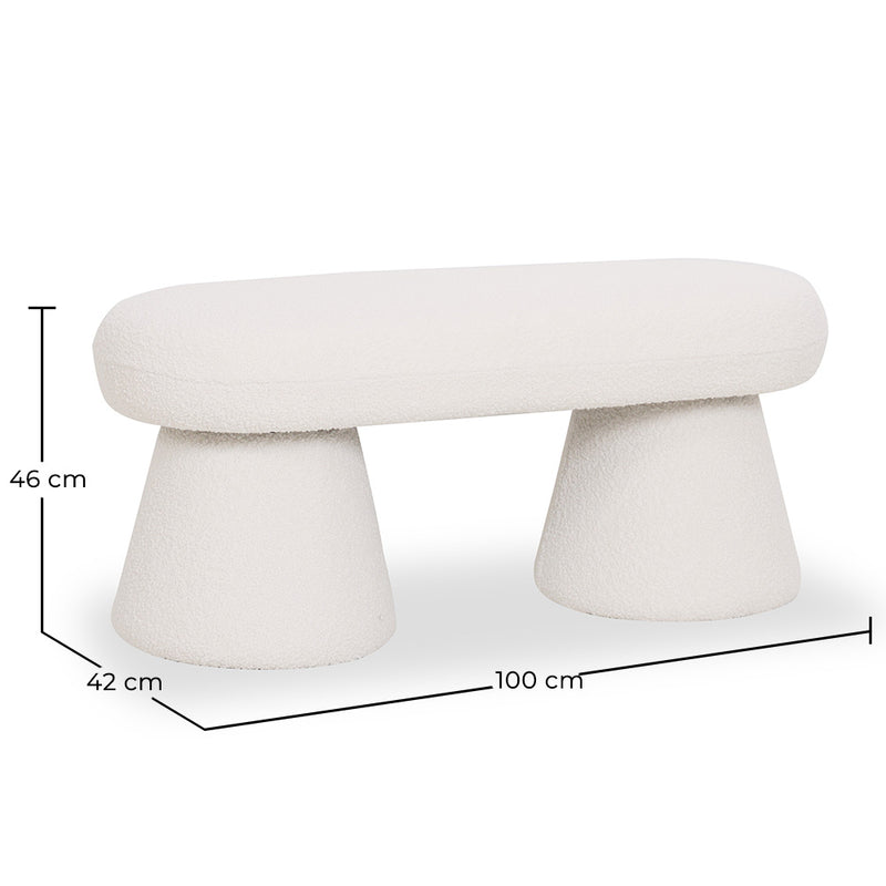 Modern Style Bench Upholstered In Bouclé Fabric - Kurt