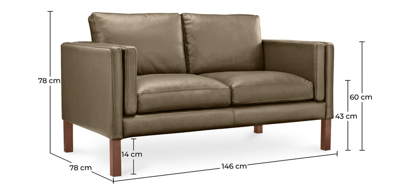 Designerska sofa Michael (2 miejsca) - ekoskóra