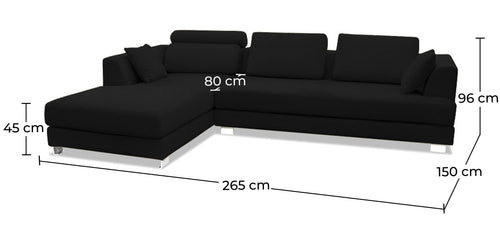 Sofá de diseño Due Mondo (3 plazas) Boretti en ángulo recto
