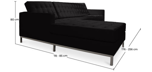 Designerski szezlong - tapicerowany skórą ekologiczną - 3/4-osobowy - Nova