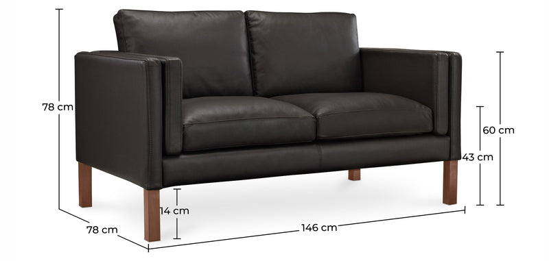 Design Sofa Mordecai (2 seats)  - Premium Leather