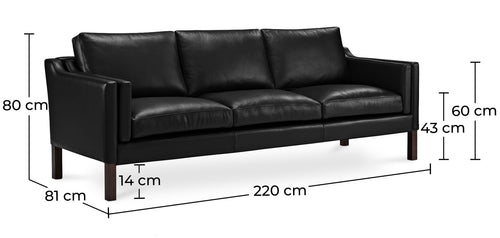 Design Sofa Menache (3 seats)  - Premium Leather