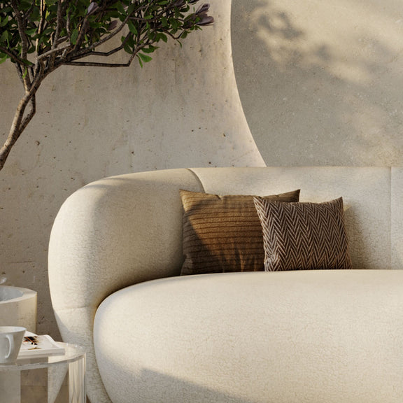 Curved Sofa - 3 Seater - Boucle Fabric - Curvy - gallery 9