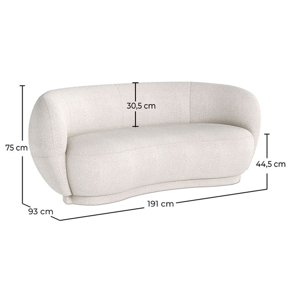 Curved Sofa - 3 Seater - Boucle Fabric - Curvy - gallery 13