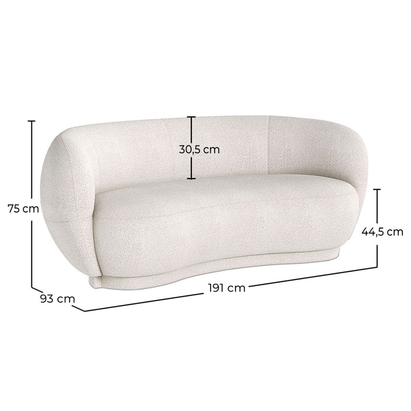 Curved Sofa - 3 Seater - Boucle Fabric - Curvy - gallery 13