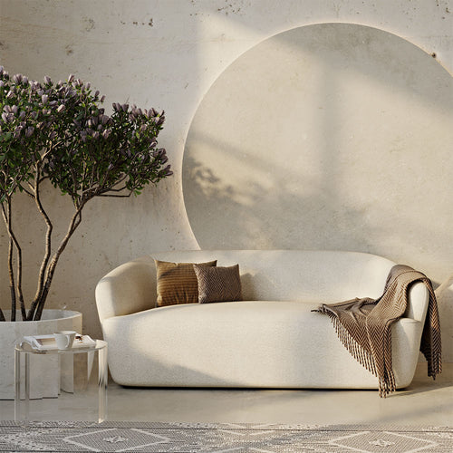 Curved Sofa - 2 Seater - Boucle Fabric - Bold - gallery 2