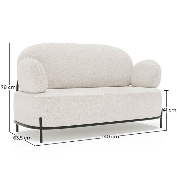 2/3-Seater Sofa - Upholstered in Bouclé Fabric - Baman - gallery 9
