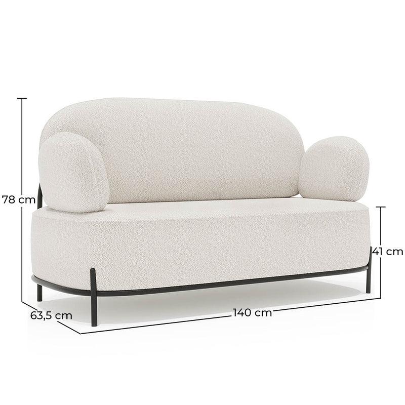 2/3-Seater Sofa - Upholstered in Bouclé Fabric - Baman - gallery 9