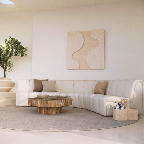 Straight Module Sofa - Upholstered in Bouclé Fabric - Herridon