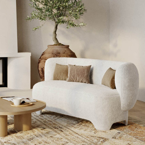 2/3 Seater Sofa - Upholstered in Bouclé Fabric - Magnolia - gallery 1