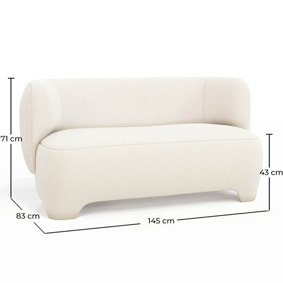 2/3 Seater Sofa - Upholstered in Bouclé Fabric - Magnolia - gallery 10