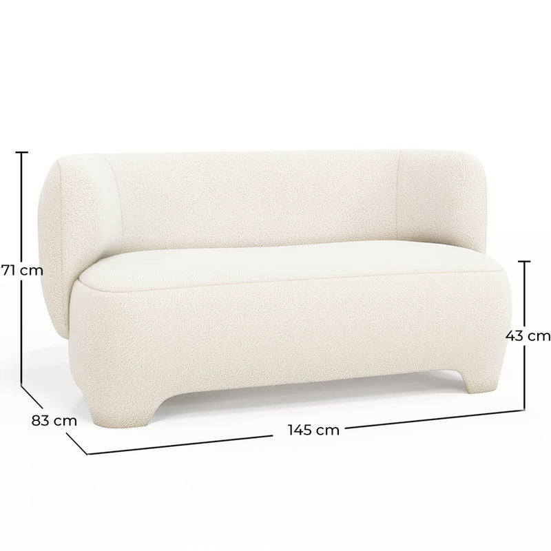 2/3 Seater Sofa - Upholstered in Bouclé Fabric - Magnolia - gallery 10