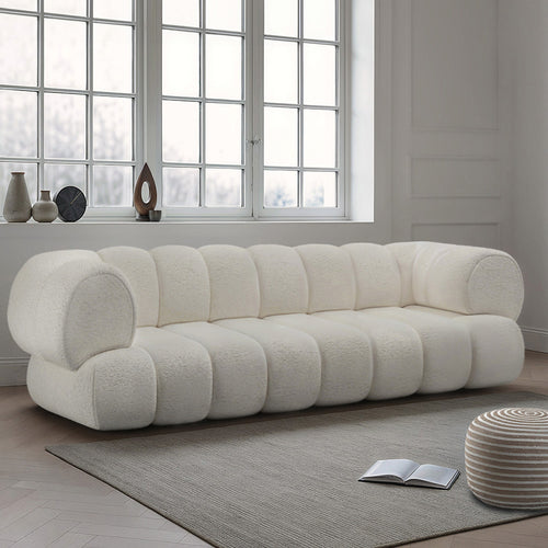 Bouclé Upholstered Sofa - Modern Style - 2/3 Seats - Curved Teddy