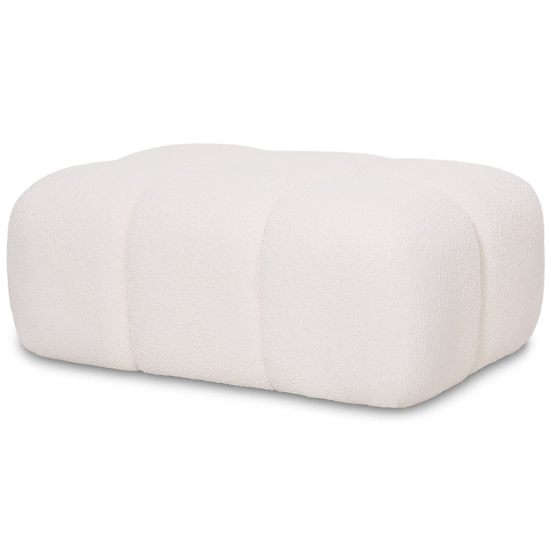 Modular Pouf Upholstered In Bouclé Fabric - Modern Design (93х63) – Compatible With Bianca Modular Sofa