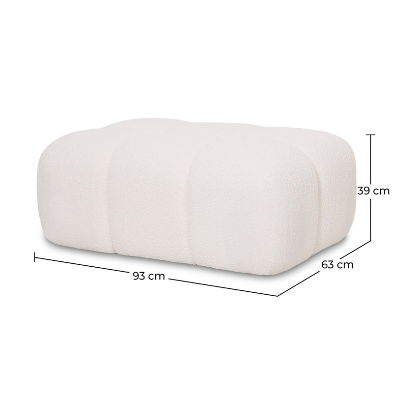 Modular Pouf Upholstered In Bouclé Fabric - Modern Design (93х63) – Compatible With Bianca Modular Sofa