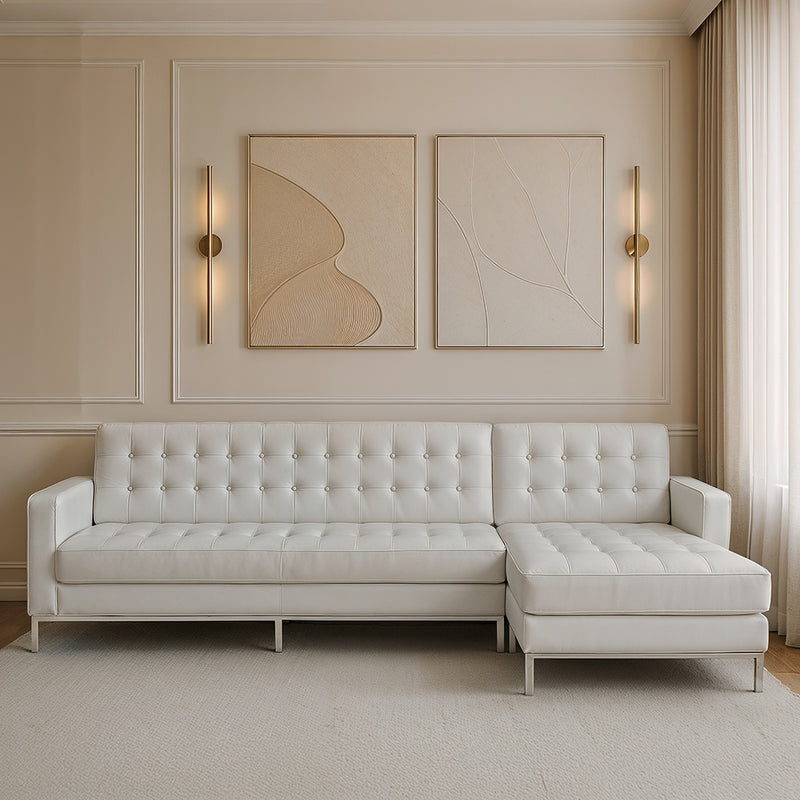 Designerschaiselong - Betrukket med læder - 3/4 siddepladser - Sama