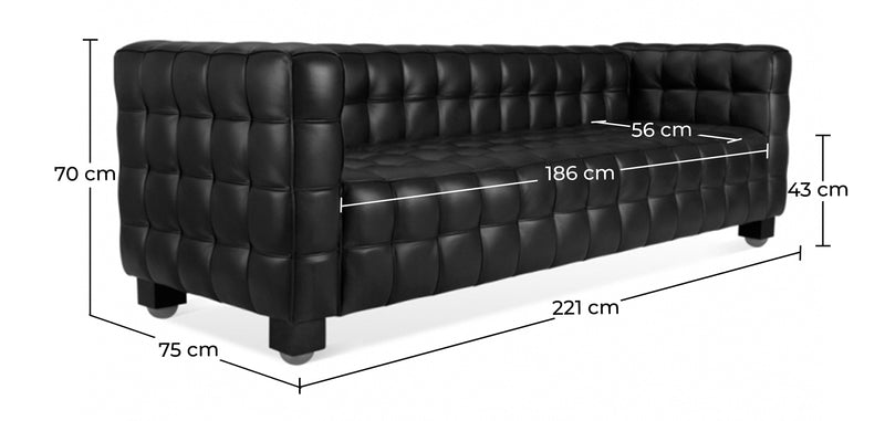 Divano di design della collezione Nubus (3 posti) - Ecopelle