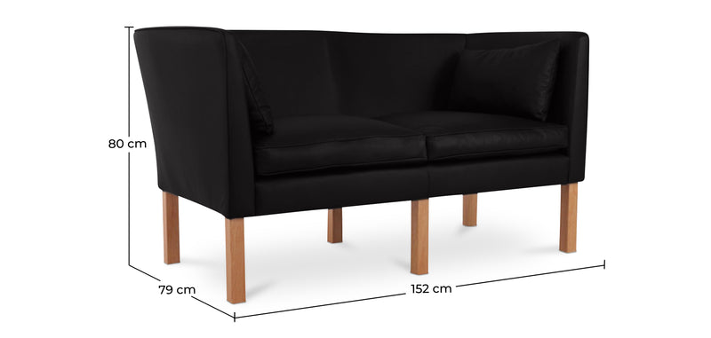 Benjamin-designersofa (2 siddepladser) - Kunstlæder