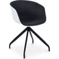 Upholstered Office Chair with Armrests - Black and White Desk Chair - Jodie - gallery 9
