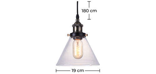 Lámpara colgante con pantalla de cristal Edison