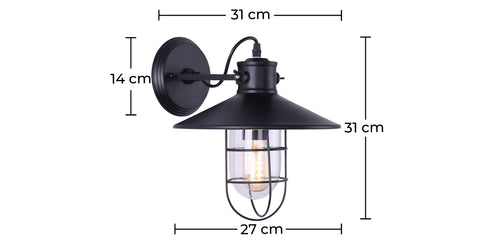 Lámpara de pared Edison Cage de acero