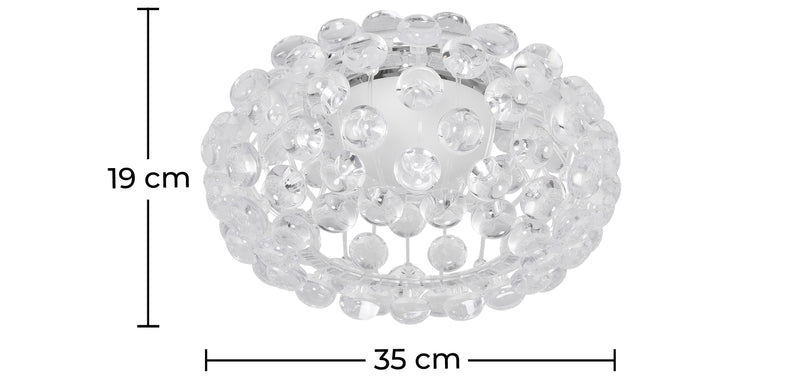 Lampe de plafond - Monture encastrée à boules de verre - 35cm - Savoni