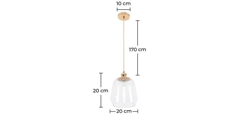 Lampe de plafond en cristal - Lampe suspendue - Alessia