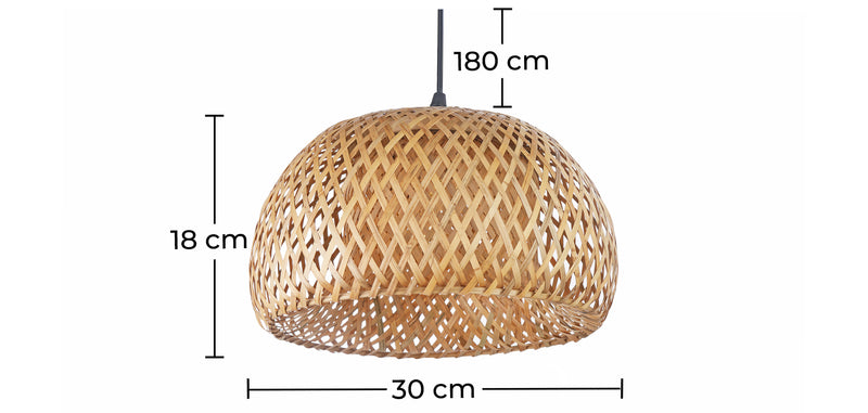 Candeeiro de teto Talli entrançado Design Boho Bali - Bambu
