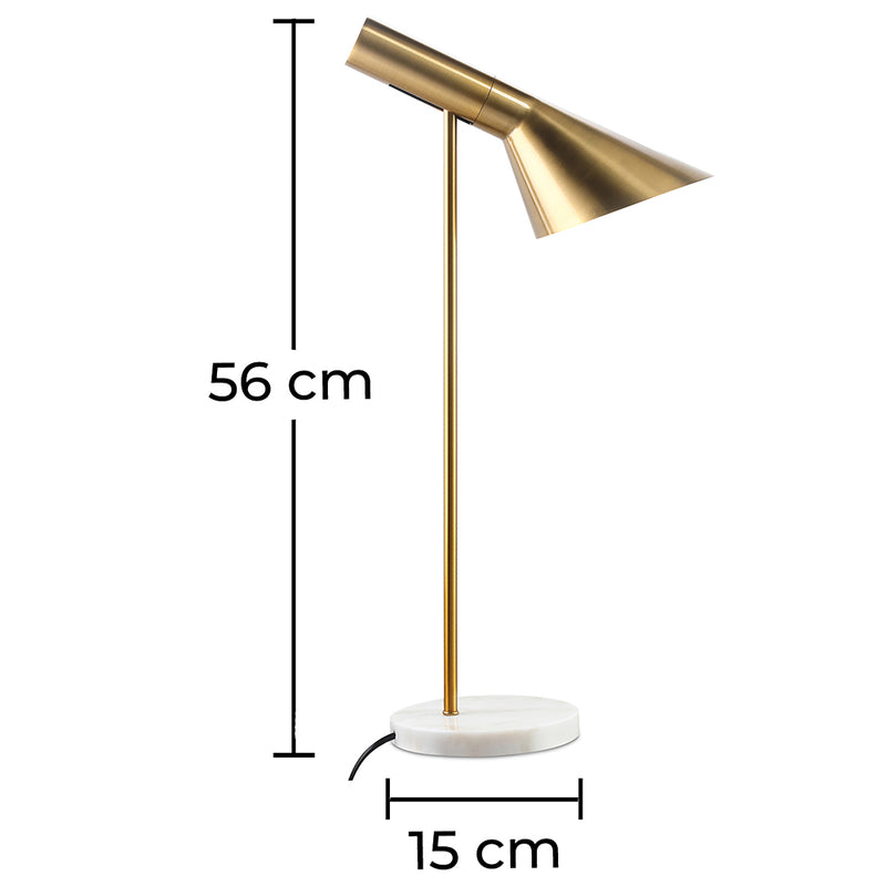 Modern Gold Floor Lamp in Metal and Marble – Quely