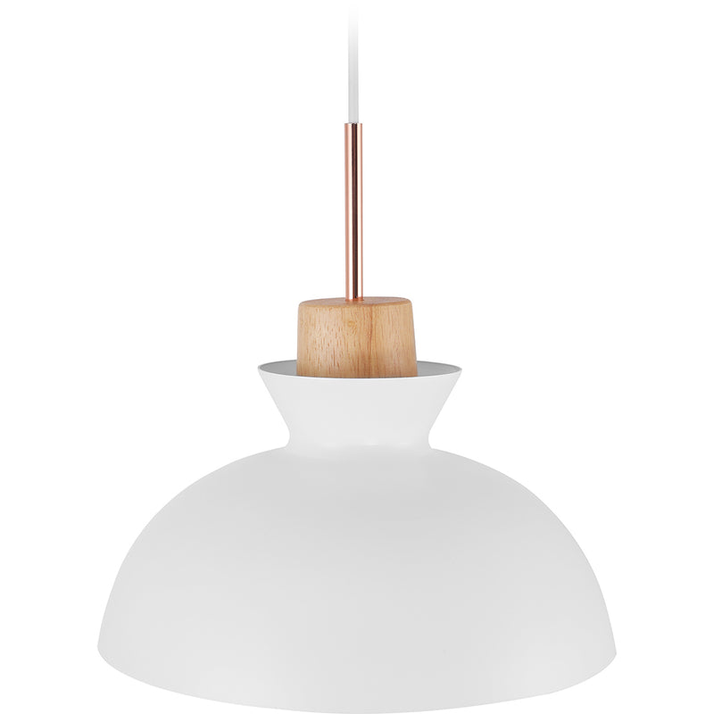 Lampe nordique suspendue en métal et bois