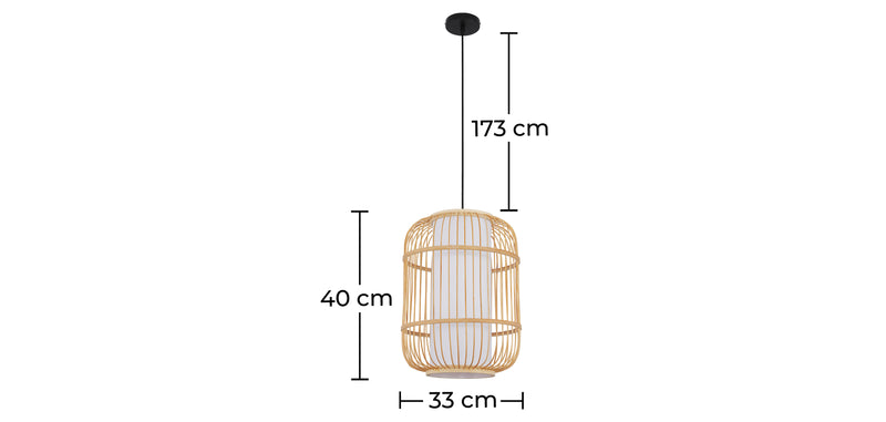 Designerska lampa sufitowa boho z bambusa