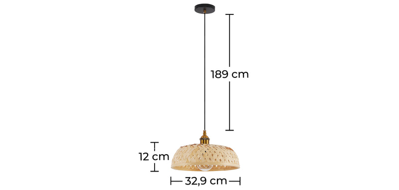 Lampada a sospensione in bambù stile boho