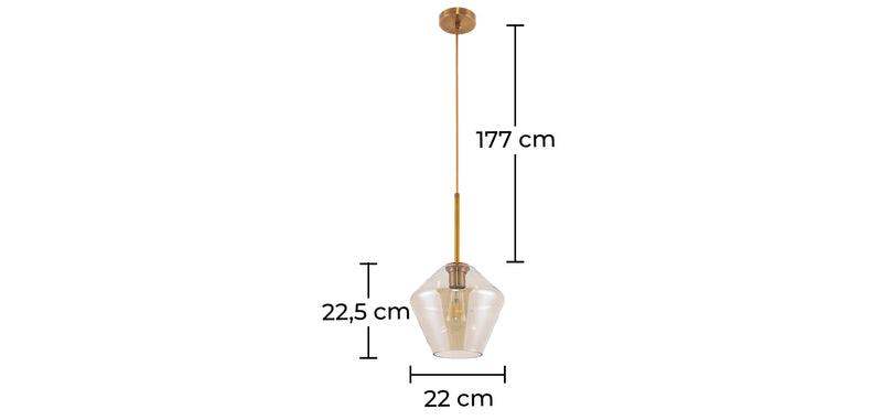 Lampe de plafond en cristal - Lampe suspendue design diamant - Alon