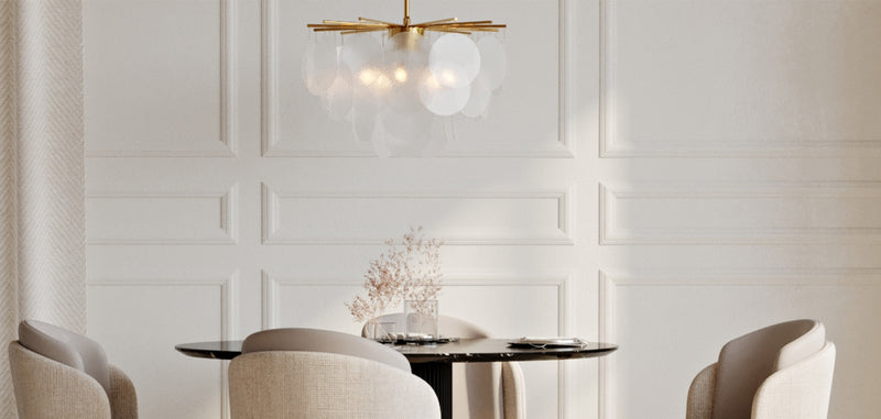 Lampe de plafond en nacre - Lampe suspendue à disques - Karl